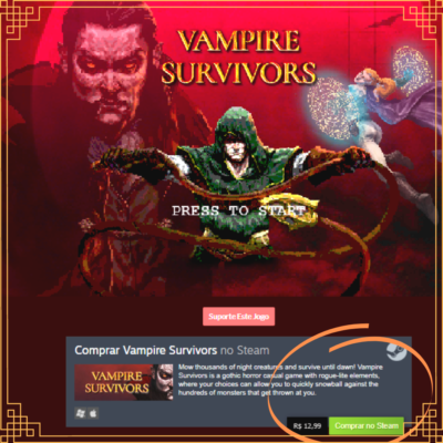 Vampire Survivors salvou seu criador de trabalhar com games de